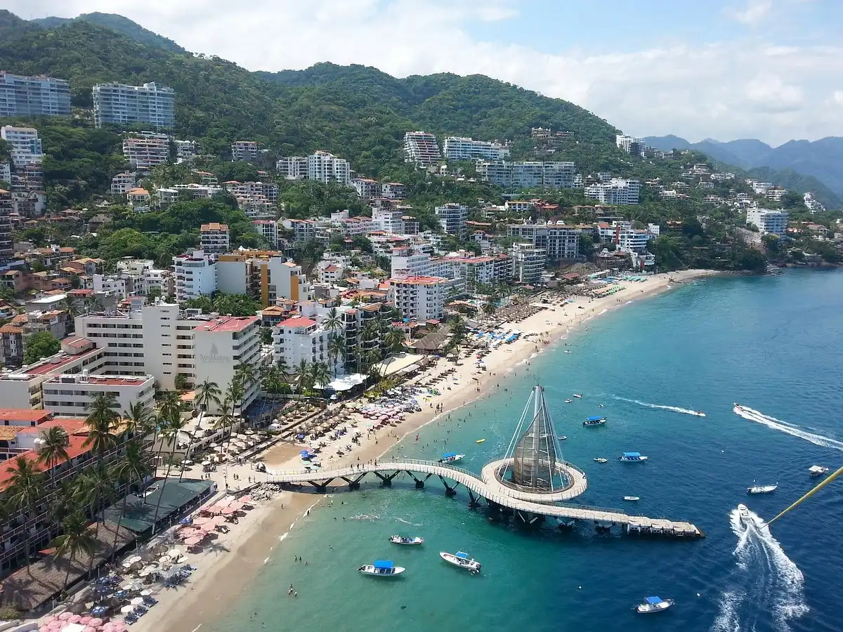 Los Muertos Beach Pier in downtown Puerto Vallarta, Jalisco, Mexico